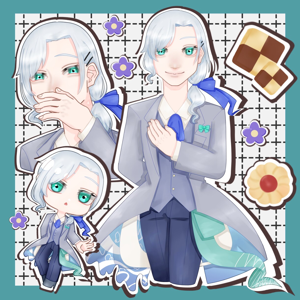 ステッカー風イラストを制作いたします いろんなポーズや表情を詰め合わせたあなただけのイラスト イメージ1