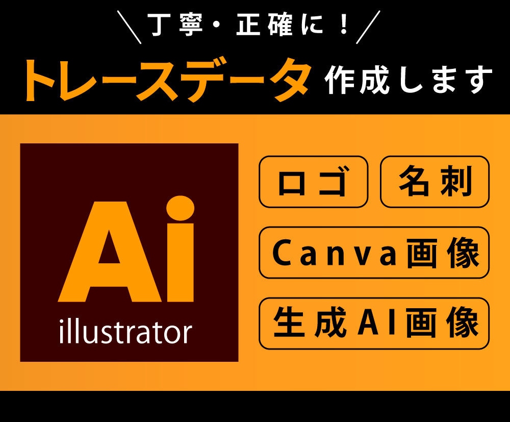 粗い画像を高品質なAiデータにトレースします Canva画像や生成AI作成のロゴ等もおまかせください イメージ1