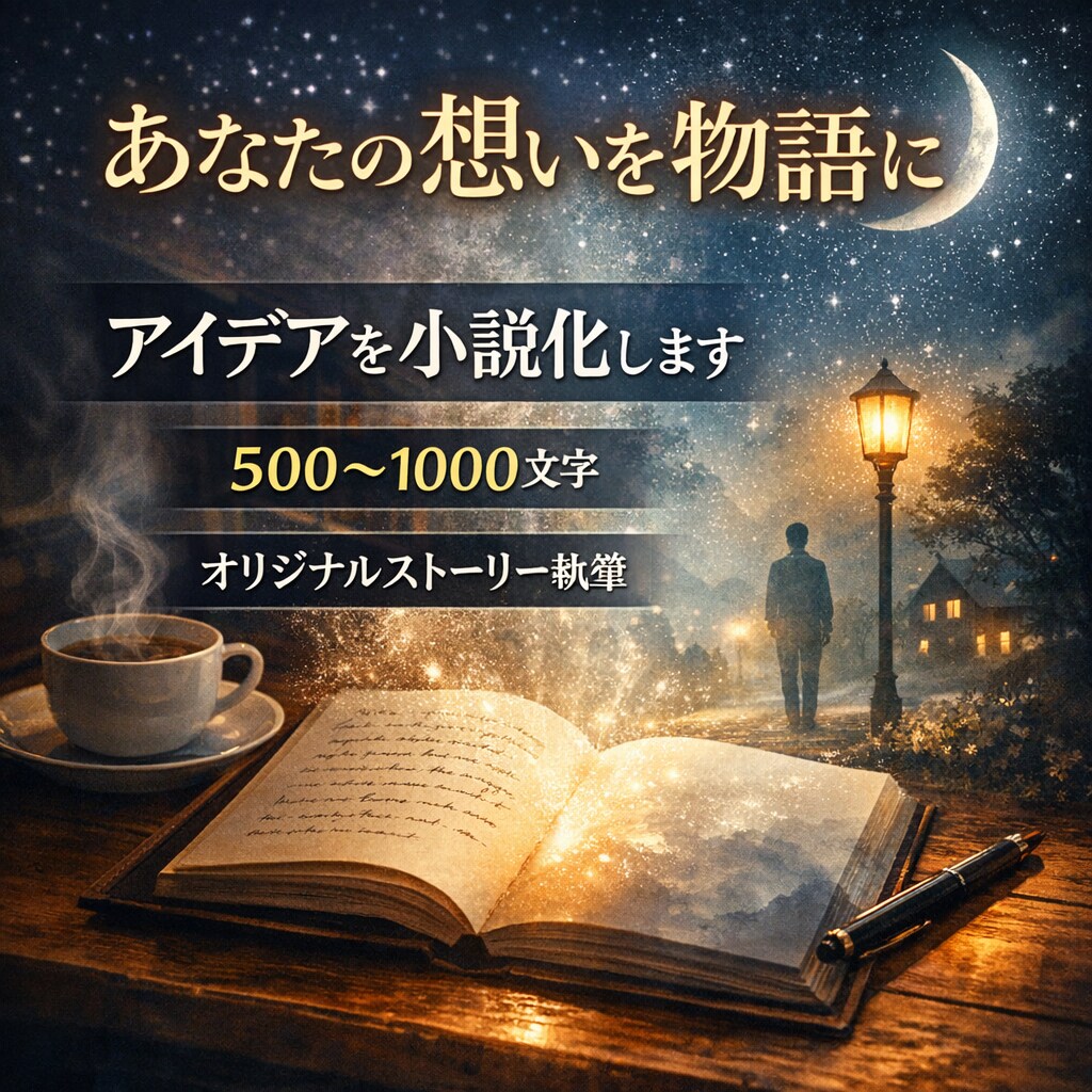 あなたの考えた世界観・設定をショート小説にします 頭の中にある「ぼんやりした物語」を、読める形にします。 イメージ1