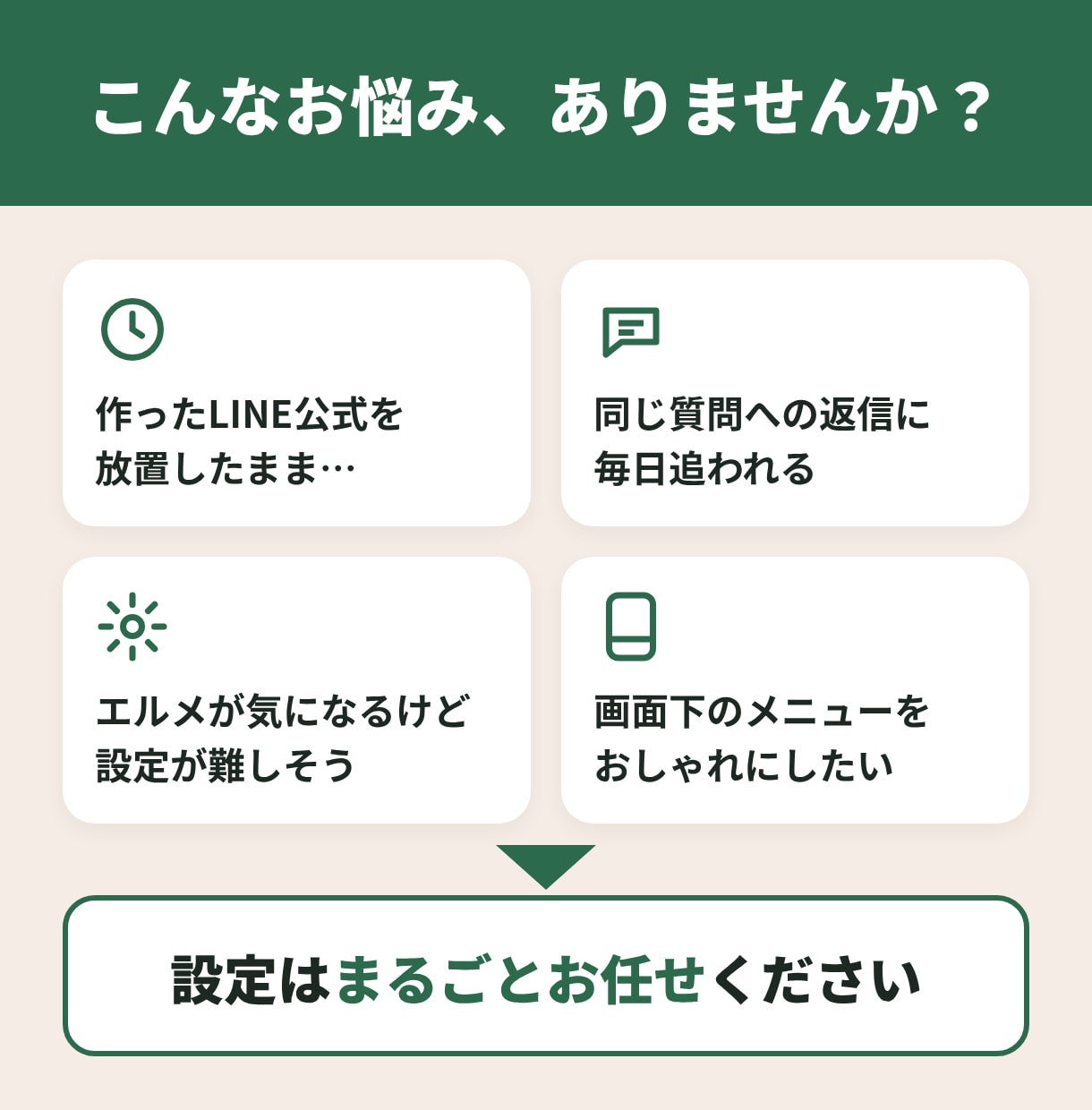 LINE公式×エルメの初期設定を代行します 予約・自動返信・メニューまで、すぐ使える状態でお渡しします イメージ2