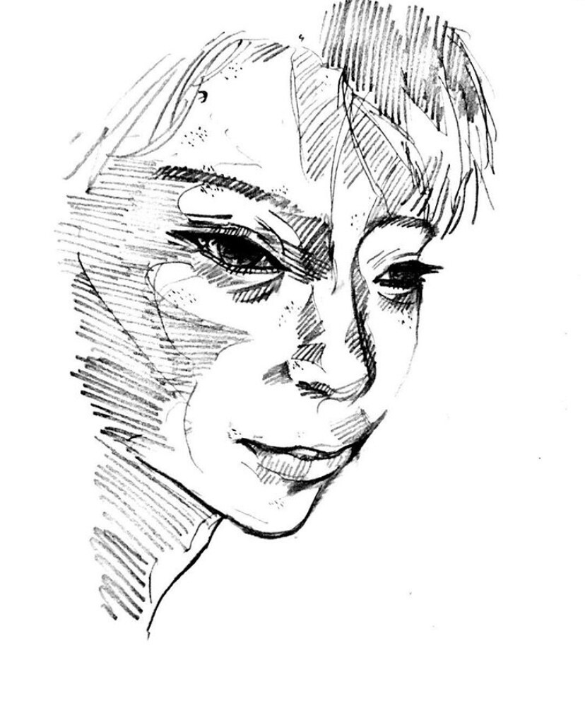 手描き風似顔絵、イラストお描きます アナログ調のモノクロでシックな似顔絵やイラストをご提供します イメージ8