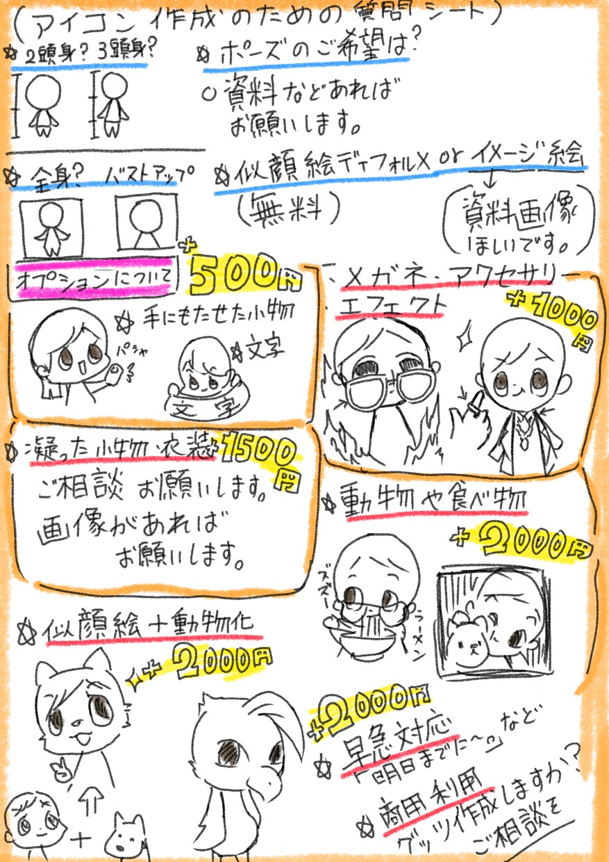 デフォルメ似顔絵のSNSアイコン作成ます 可愛い感じから似顔絵デフォルメのアイコン作成をします。 イメージ2
