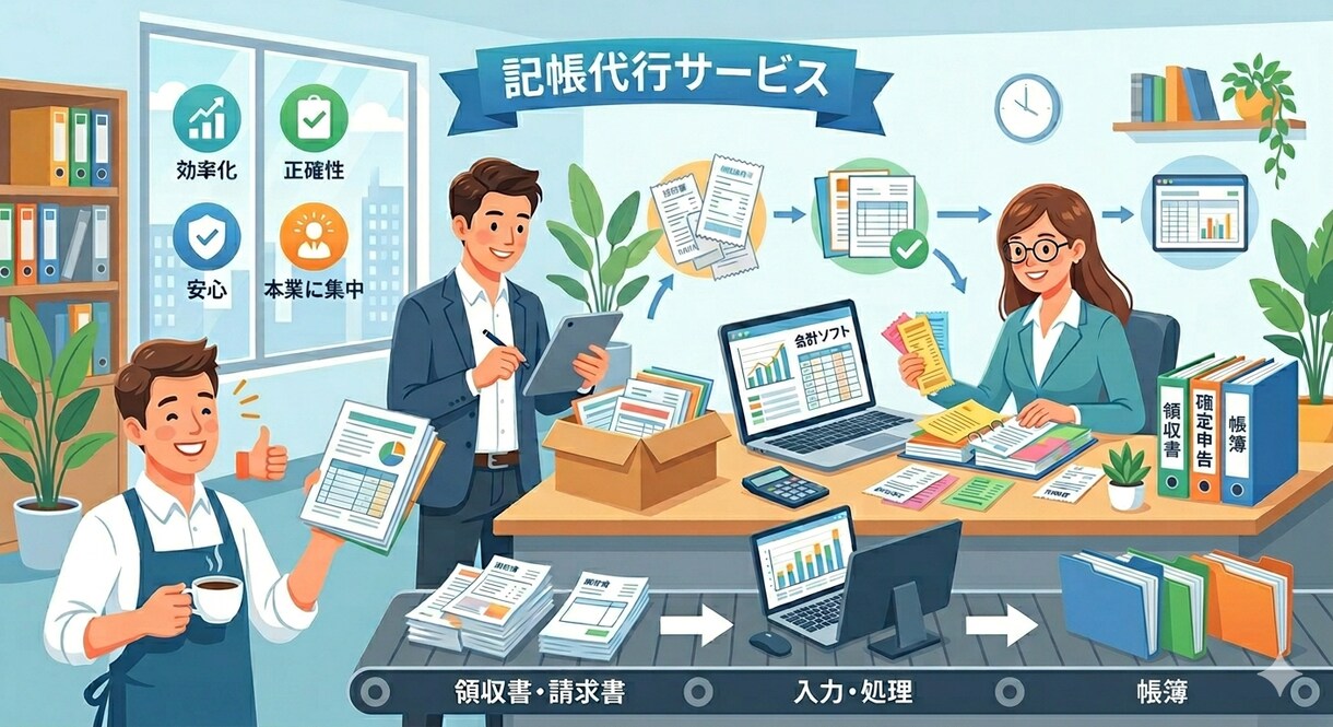 個人事業主様の記帳代行します みんなの記帳屋さんが責任持って記帳サポートさせて頂きます イメージ1