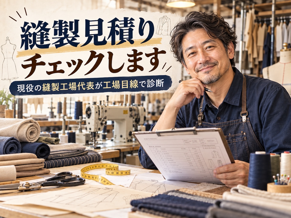 縫製工場の見積り・工賃が妥当かプロ目線で診断します 「実際に服を作る側・見積りを考える側」の視点からのアドバイス イメージ1