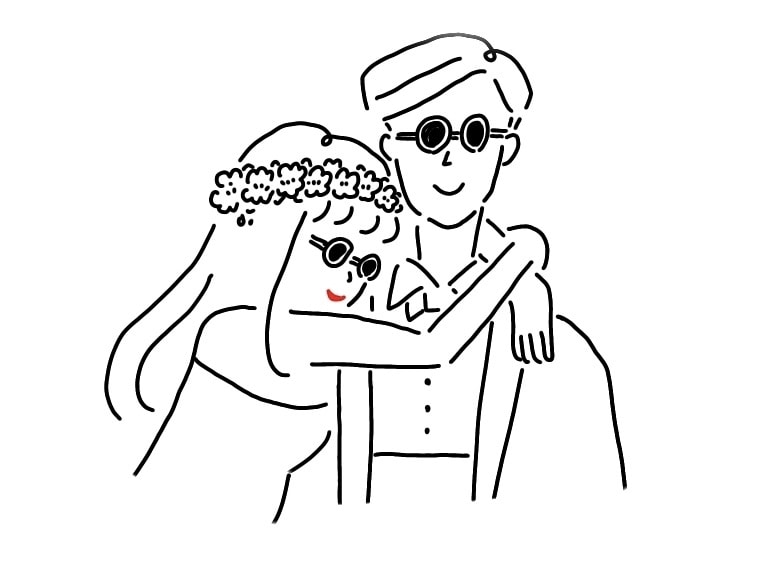 線画【オシャレで可愛い線画】イラスト描きます 結婚式用のウェルカムボード作成にも♡ イメージ1