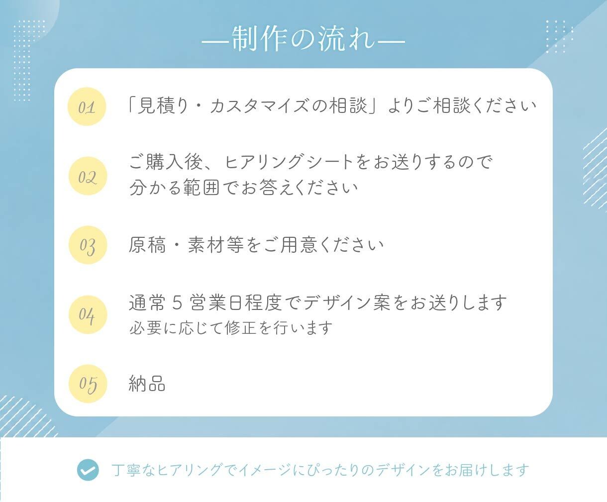 初めての方も安心｜伝わるデザインを制作します ≪シンプルの中にも心が躍るようなデザインを≫ イメージ3