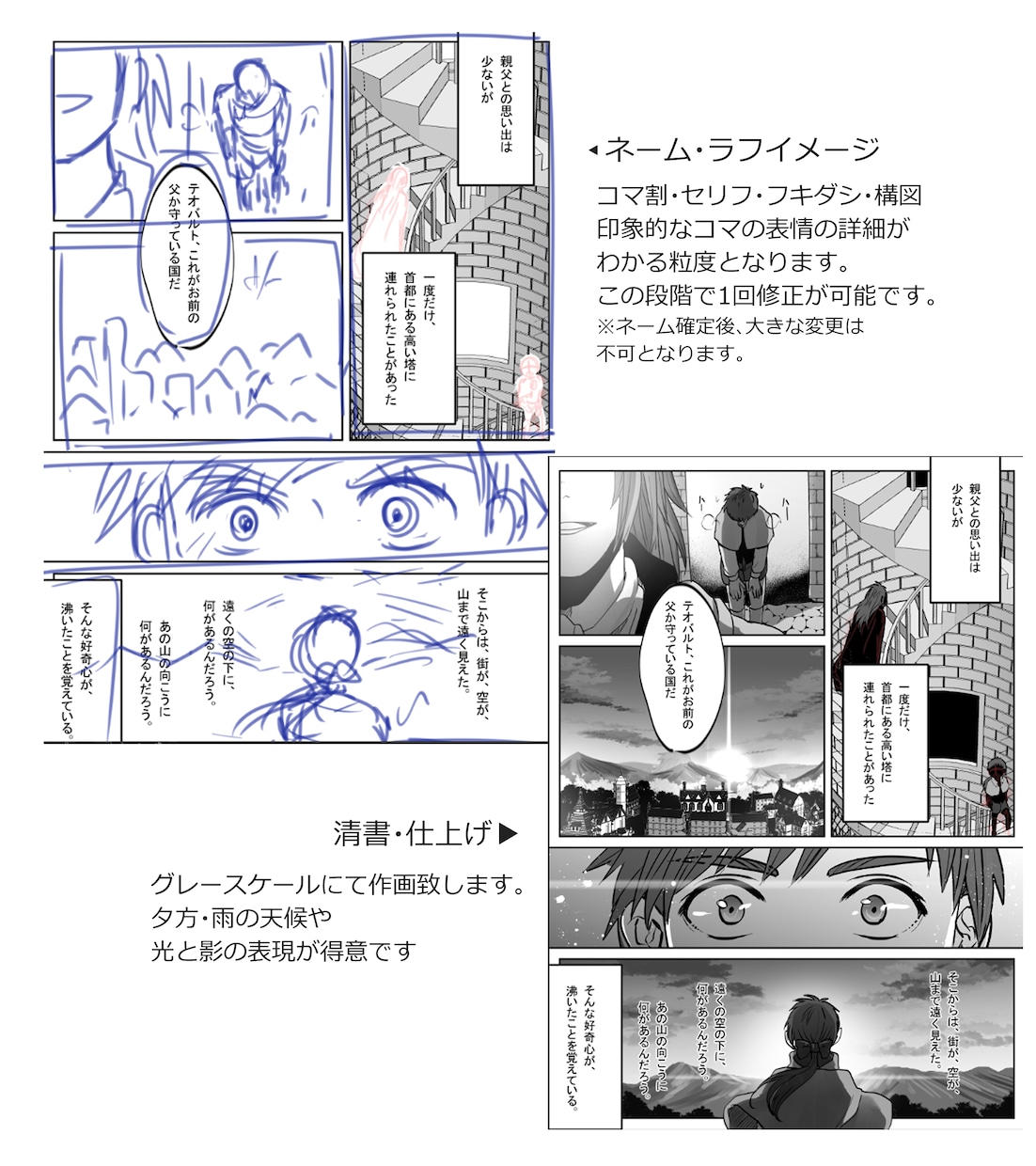 感情・関係性を描く1〜2Pショート漫画制作します キャラの関係性や感情を、短い漫画で丁寧に描きます。 イメージ3