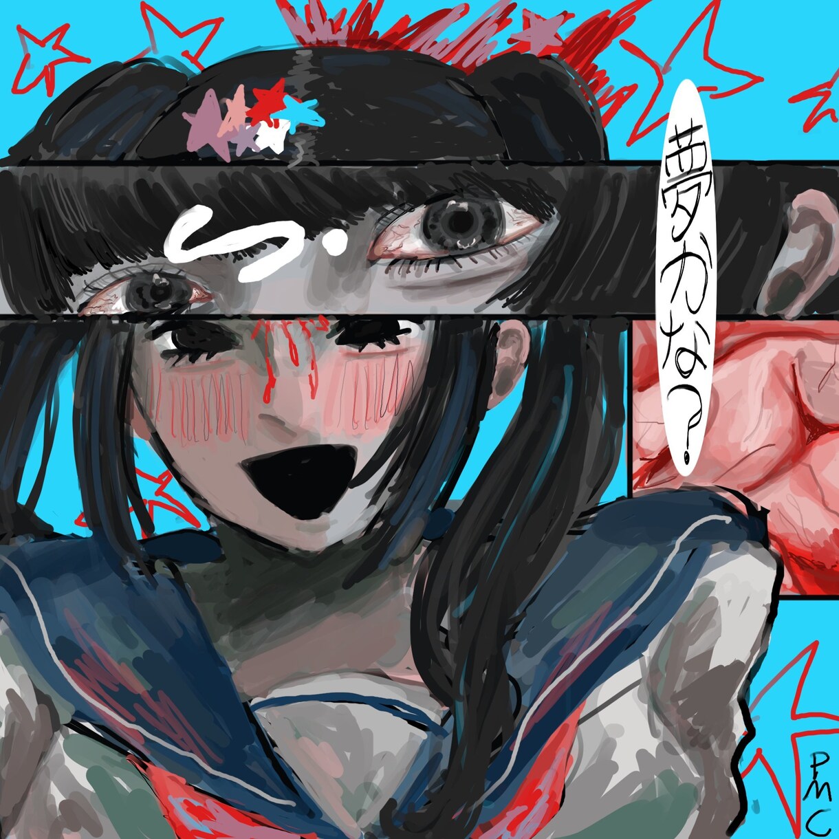可愛い、病み系の厚塗りアイコンを作成します 可愛くて少し闇のある厚塗りのアイコン用イラストを作成致します イメージ3