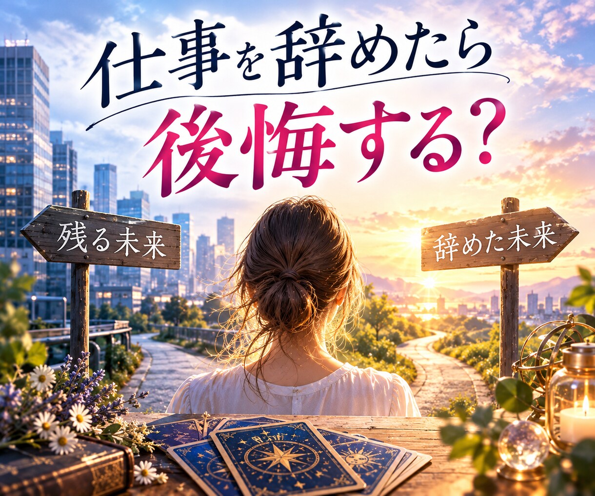 今の仕事を辞めたら後悔する？タロットで占います 残る未来・辞めた未来を比較し、今動くべきか丁寧に読み解きます イメージ1