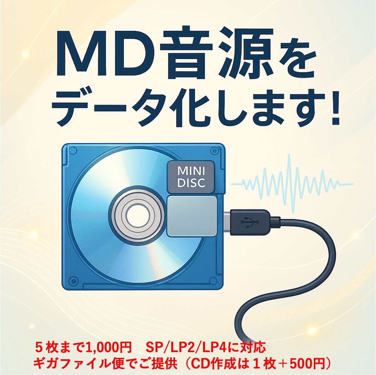 MDをデータ化します 懐かしのMDをデータ化し、未来に残します イメージ1