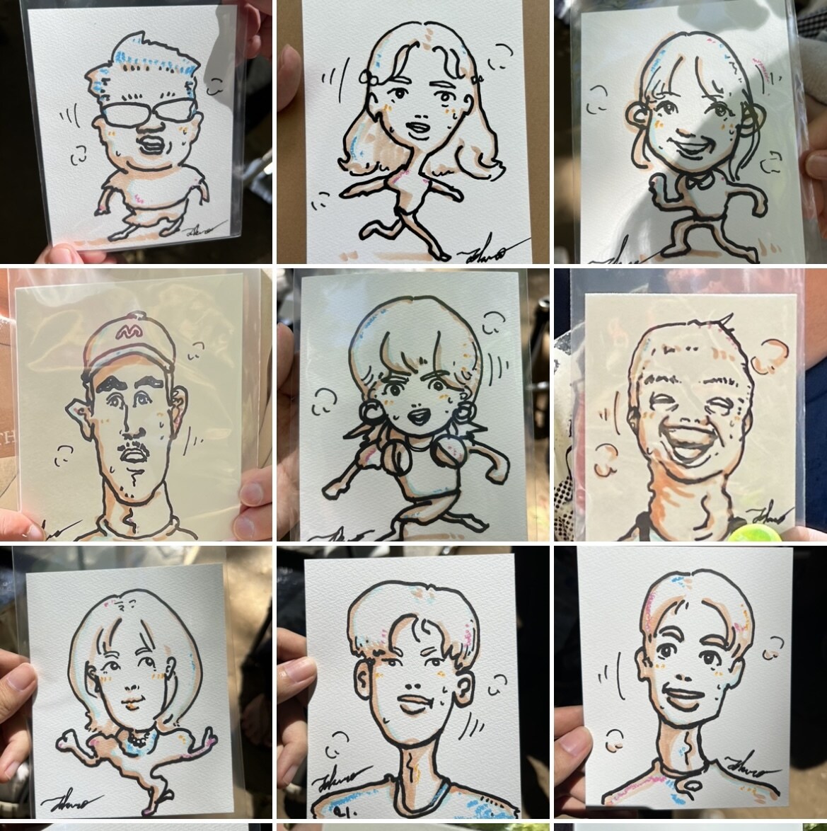 色紙原画あり。ポップでかわいい似顔絵描きます 絵の具で似顔絵描きます！(ペットも可)色紙サイズです！ イメージ5