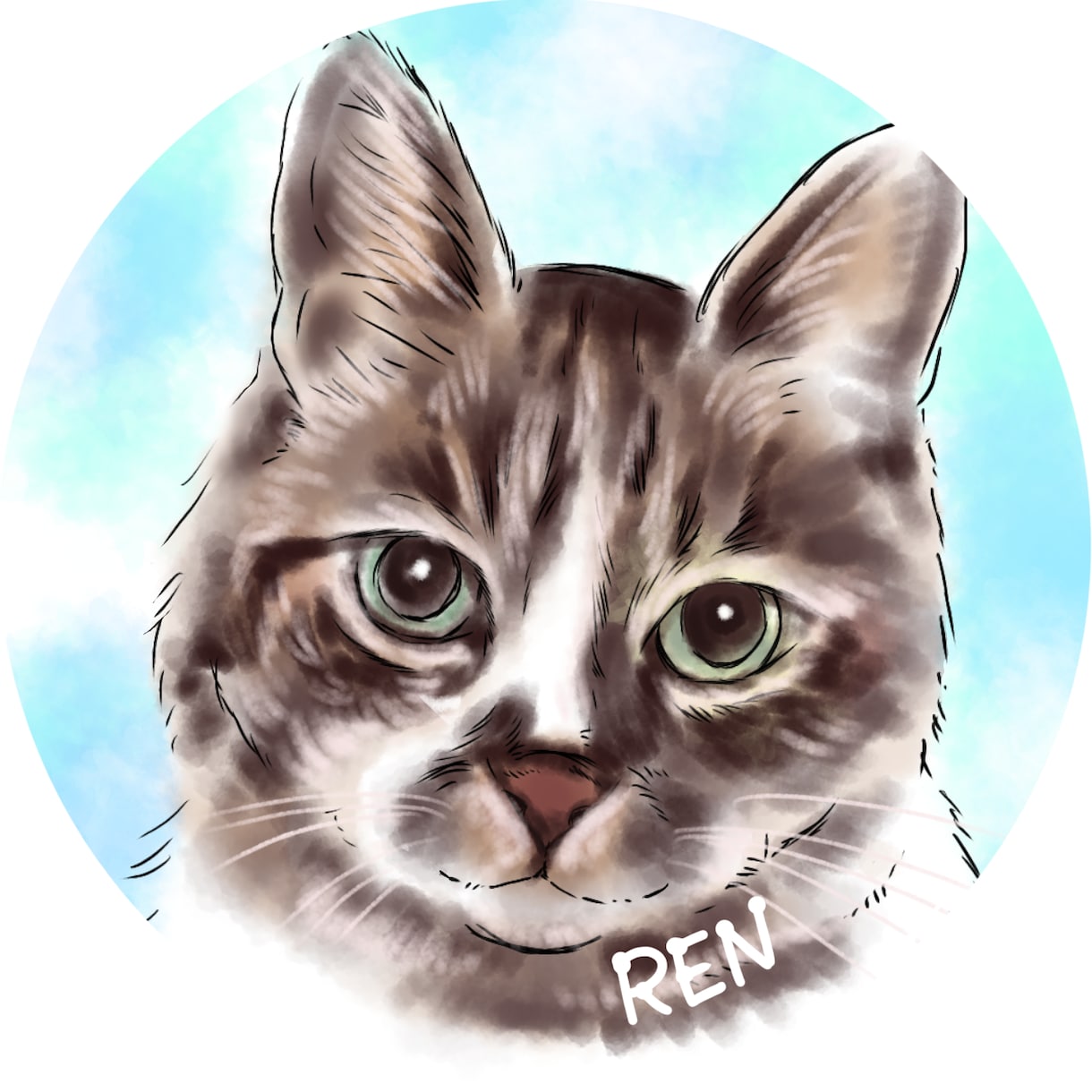 ふんわり可愛い♪水彩画風うちの子アイコン描きます オーダーメイドの愛猫イラスト♡癒し／ペット／似顔絵／SNS イメージ7