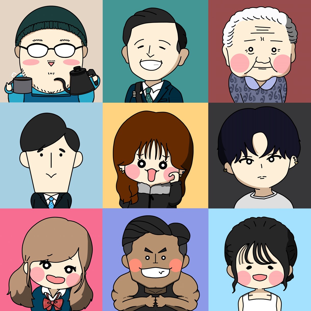お値下げしました❣️ゆるふわ似顔絵アイコン描きます シンプルかつほんわか。ちょっとクスッと笑える似顔絵です。 イメージ2