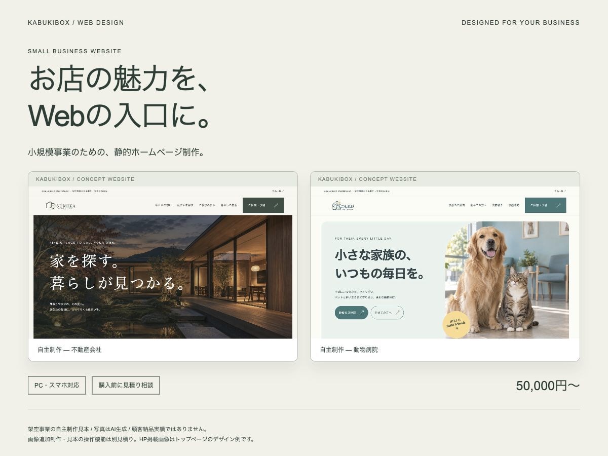 小規模事業向けのスマホ対応HPを制作します 支給素材から最大3ページの事業紹介サイト イメージ1