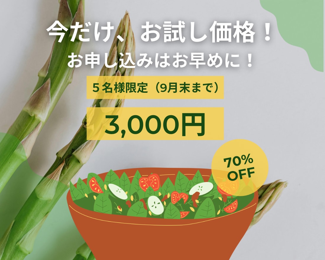 あなたに合わせた食事アドバイスします あなたの美容、健康をサポートする食事法！ イメージ6