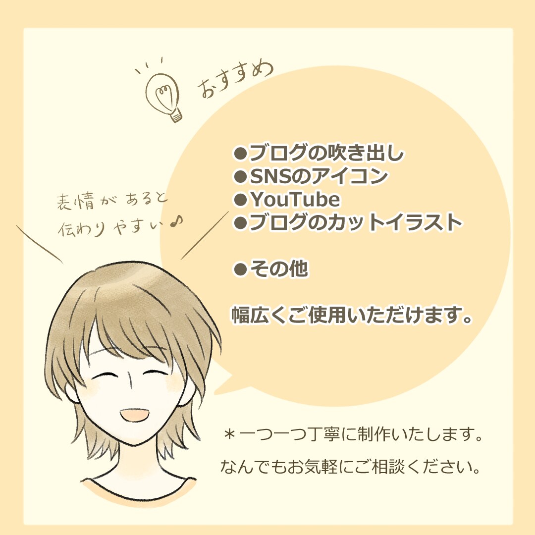 シンプルゆるいアイコン表情差分4点セット制作します 商用OK◎ブログの吹き出しやSNSのアイコンなどに！ イメージ5