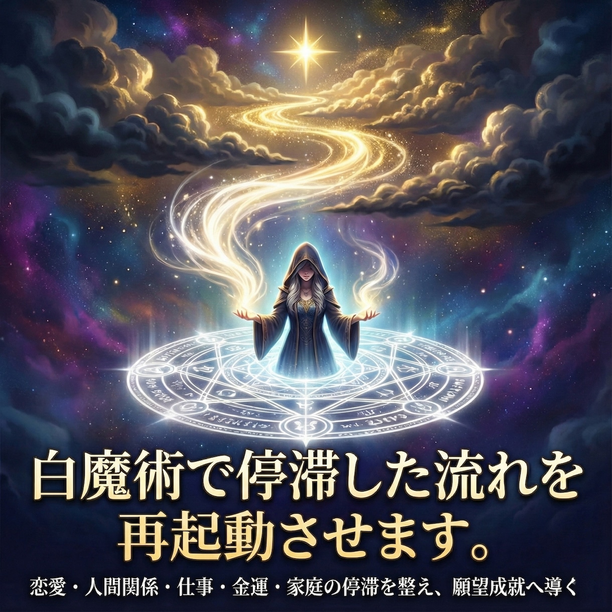 白魔術で停滞した流れを再起動させます 恋愛・人間関係・仕事・金運・家庭の停滞を整え、願望成就へ導く イメージ1