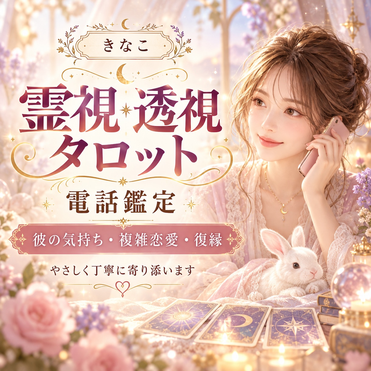 彼の気持ち・複雑恋愛を霊視タロットで読み解きます 電話で今のお悩みを丁寧にお聞きします イメージ1