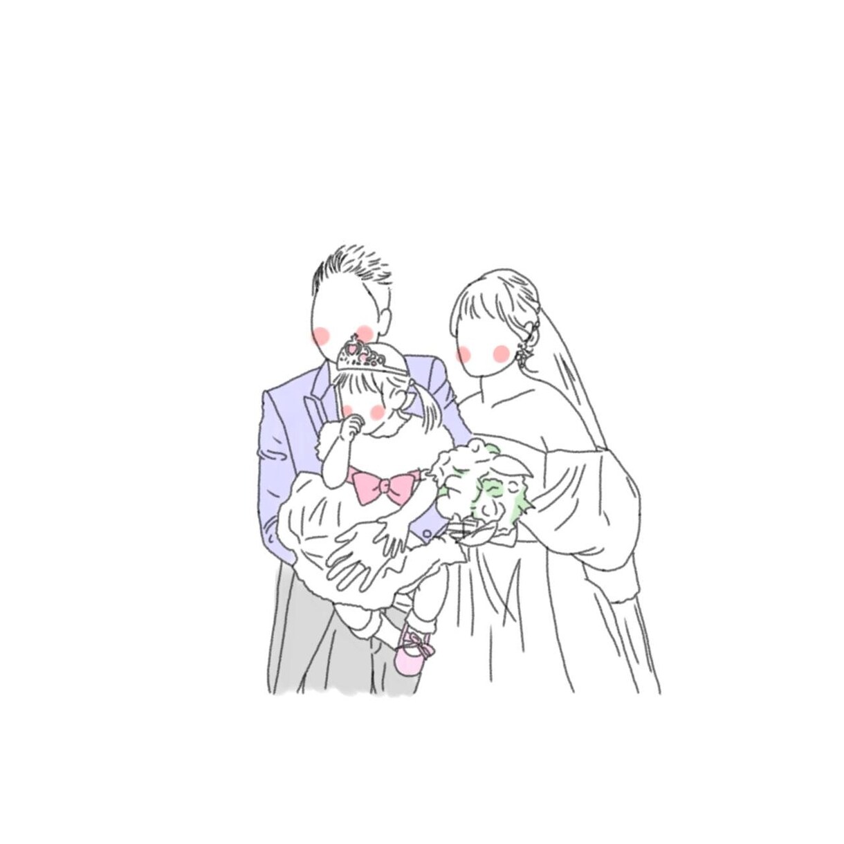 線画でのイラスト描きます お写真を元にあなたにとって特別な1枚を！ イメージ1