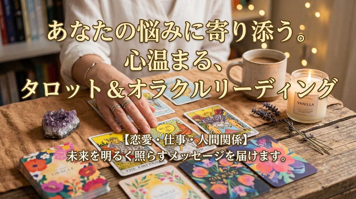 気持ちに寄り添うカードリーディングをいたします 恋愛から日々のお悩みまで対応します イメージ1
