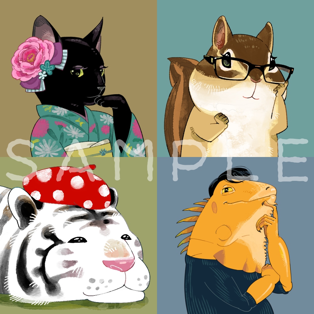 あなたの好きな動物をキャラクターにして描きます 自分を動物化、擬人化、何でも可！動物要素が欲しい方に。 イメージ1