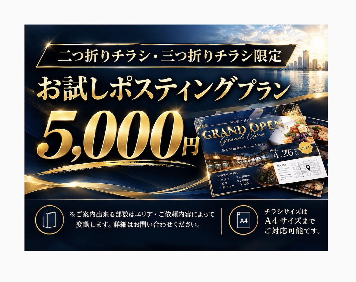 個人経営ポスティング屋がポスティング代行承ります 神奈川・都内エリア対応！お試しポスティングプラン5,000円 イメージ5