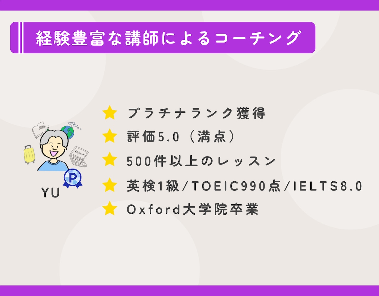1ヶ月4万円／英語学習コーチングをします 毎週の面談とレッスンで学習を効率的に／毎日のチャットで習慣化 イメージ8