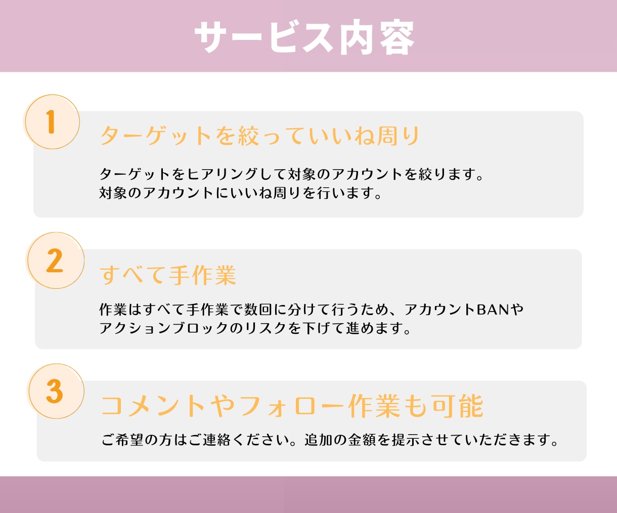 Instagramいいね運用代行を1か月いたします ターゲットを絞って手作業にて毎日いいねを行います イメージ3