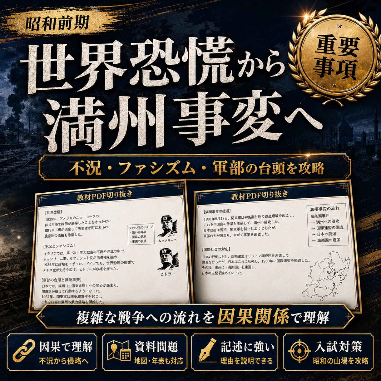 中３社会（歴史）・定期試験対策問題集を提供します 圧倒的な演習量で、社会の評定を「５」にして内申点アップ！！ イメージ13