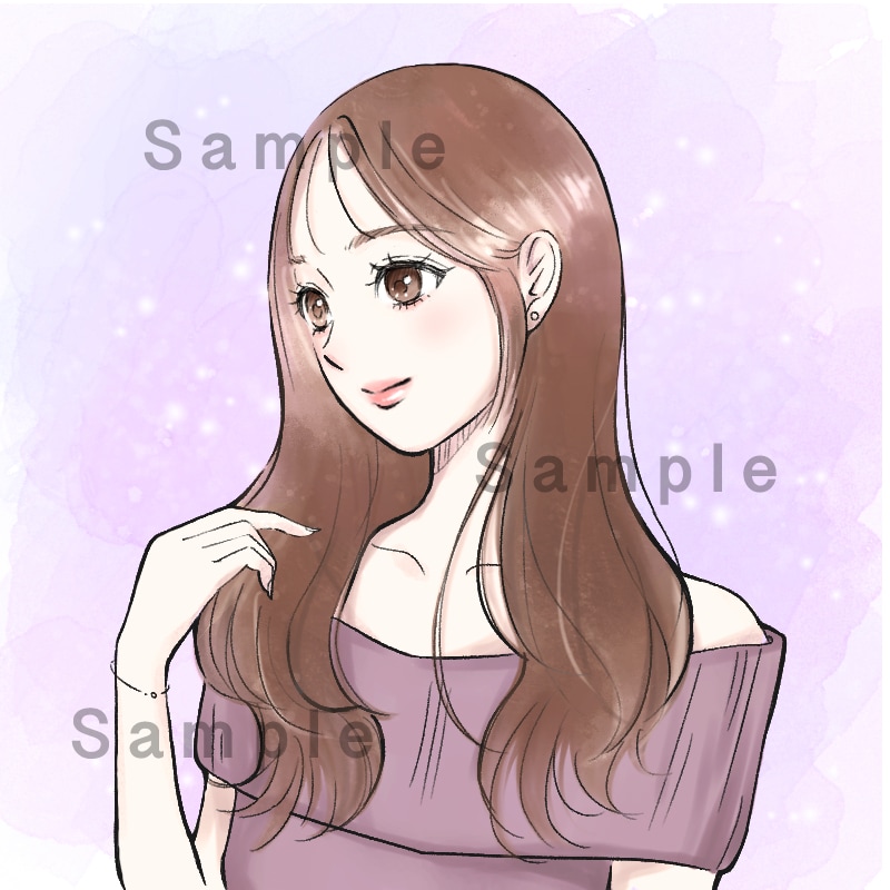 女性のイラスト描きます SNSアイコンや似顔絵などに◎ イメージ6