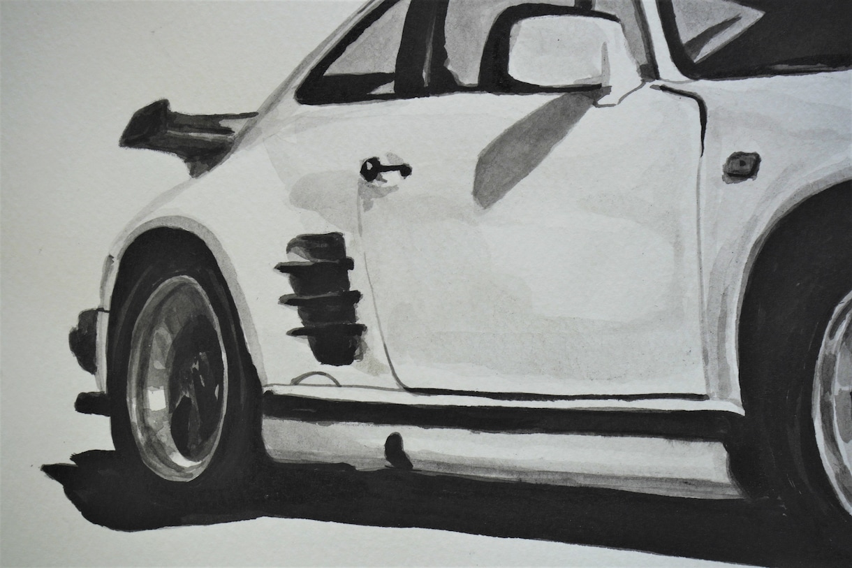 あなたの愛車、憧れの名車、描きます 車を水墨画として残せます。墨は千年劣化しない良いものです。 イメージ5