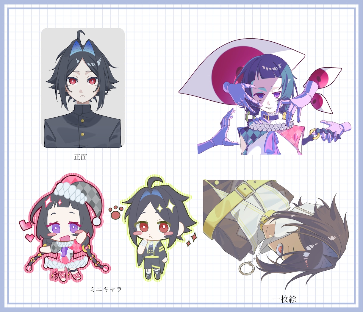 世界観のあるオリジナルキャラや立ち絵を描きます 配色やモチーフまで丁寧に制作します イメージ4