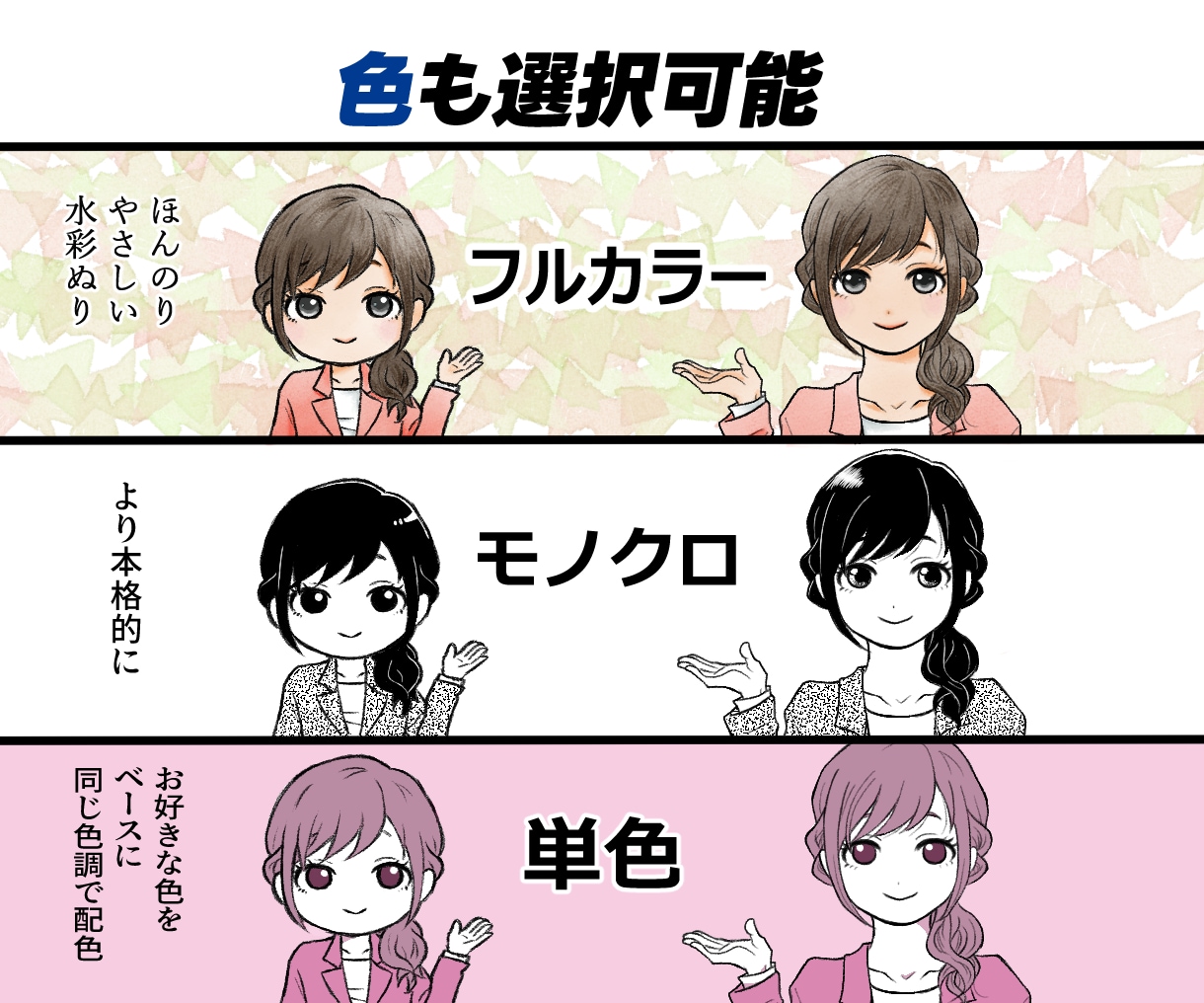 元プロ漫画家◆絵柄も色も選べる企業漫画を制作します 社内研修・採用・マニュアルなどを漫画化！商用＆二次利用込み イメージ2