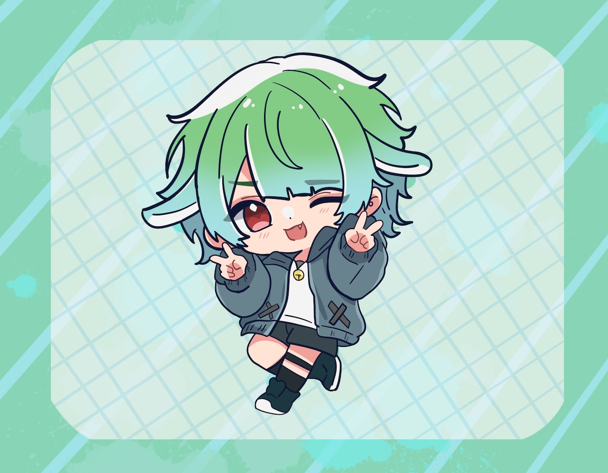 SNSで目を惹く！ミニキャライラストを描きます 商用利用可、グッズ、活動者、修正無制限です イメージ6