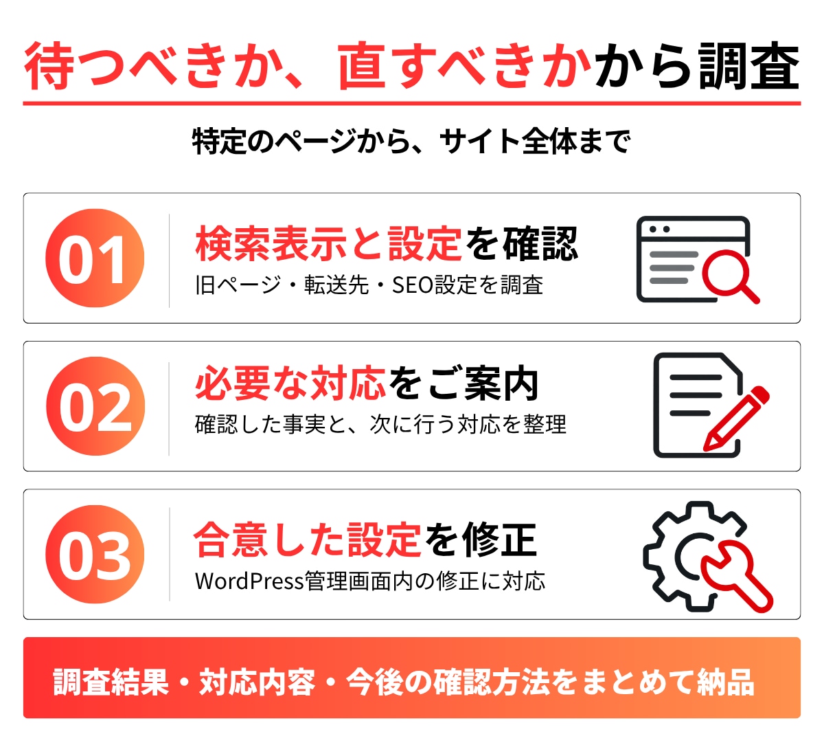 検索結果に出る古いサイトの原因を調査します リニューアル後の旧ページ・古い情報を確認｜設定修正対応 イメージ2