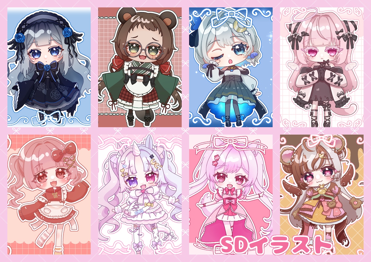 かわいい女の子のSDイラスト描きます サムネイラスト、グッズ用、SNSアイコンにも！ イメージ1