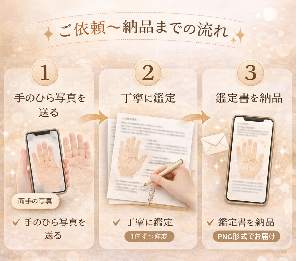 モニター募集! 資格保有者が手相を丁寧に鑑定します 有資格者の診断データを作成、あなただけのお守り鑑定書です イメージ2