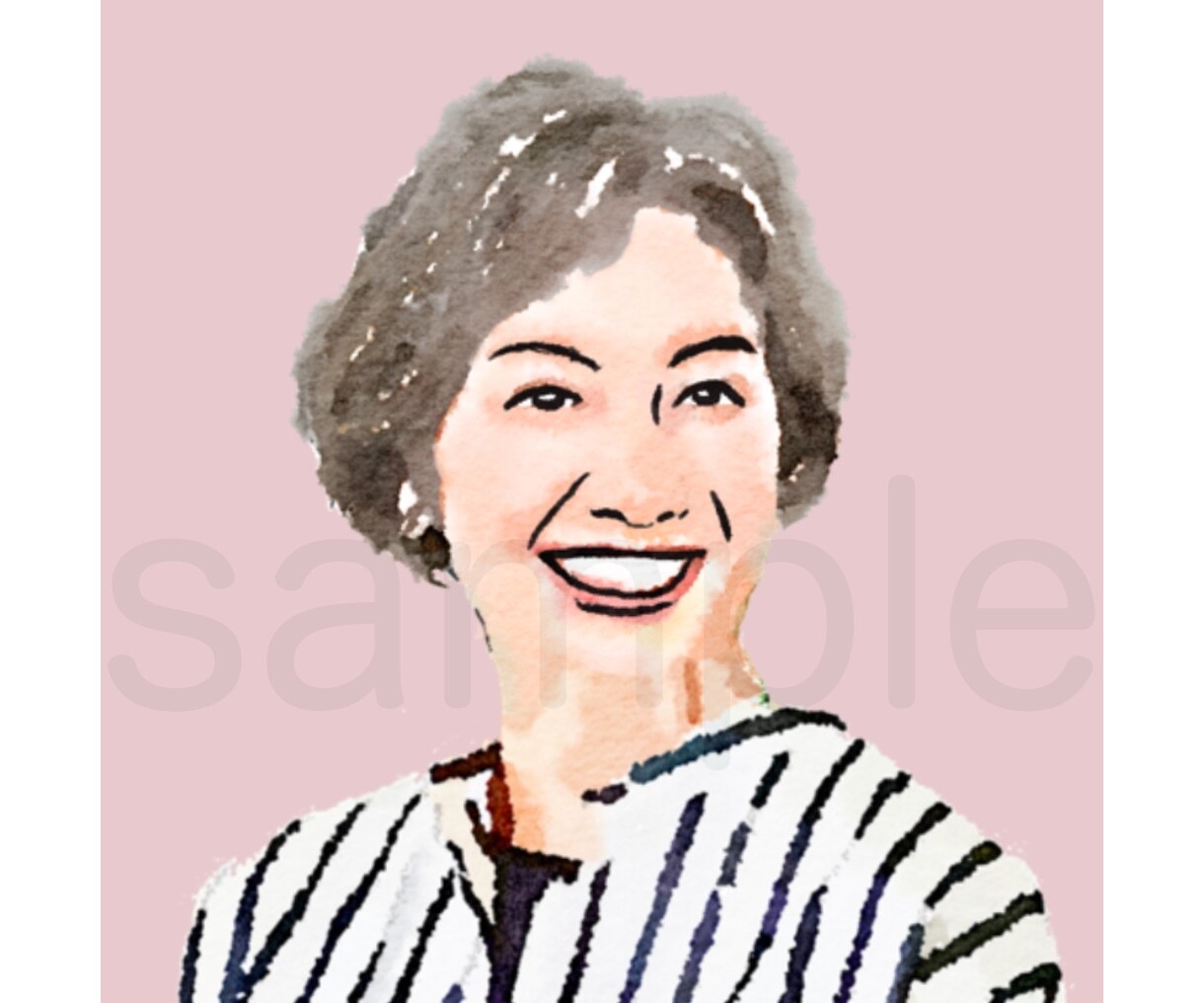 好印象の似顔絵を水彩タッチでリアル寄りに描きます 写真で顔出しをしたくない方にオススメ イメージ6