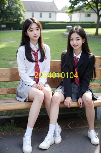 公園のベンチに座る女子高生の写真を販売します 実写では撮影が難しい公園のベンチに座る女子高生のAI写真販売 イメージ4