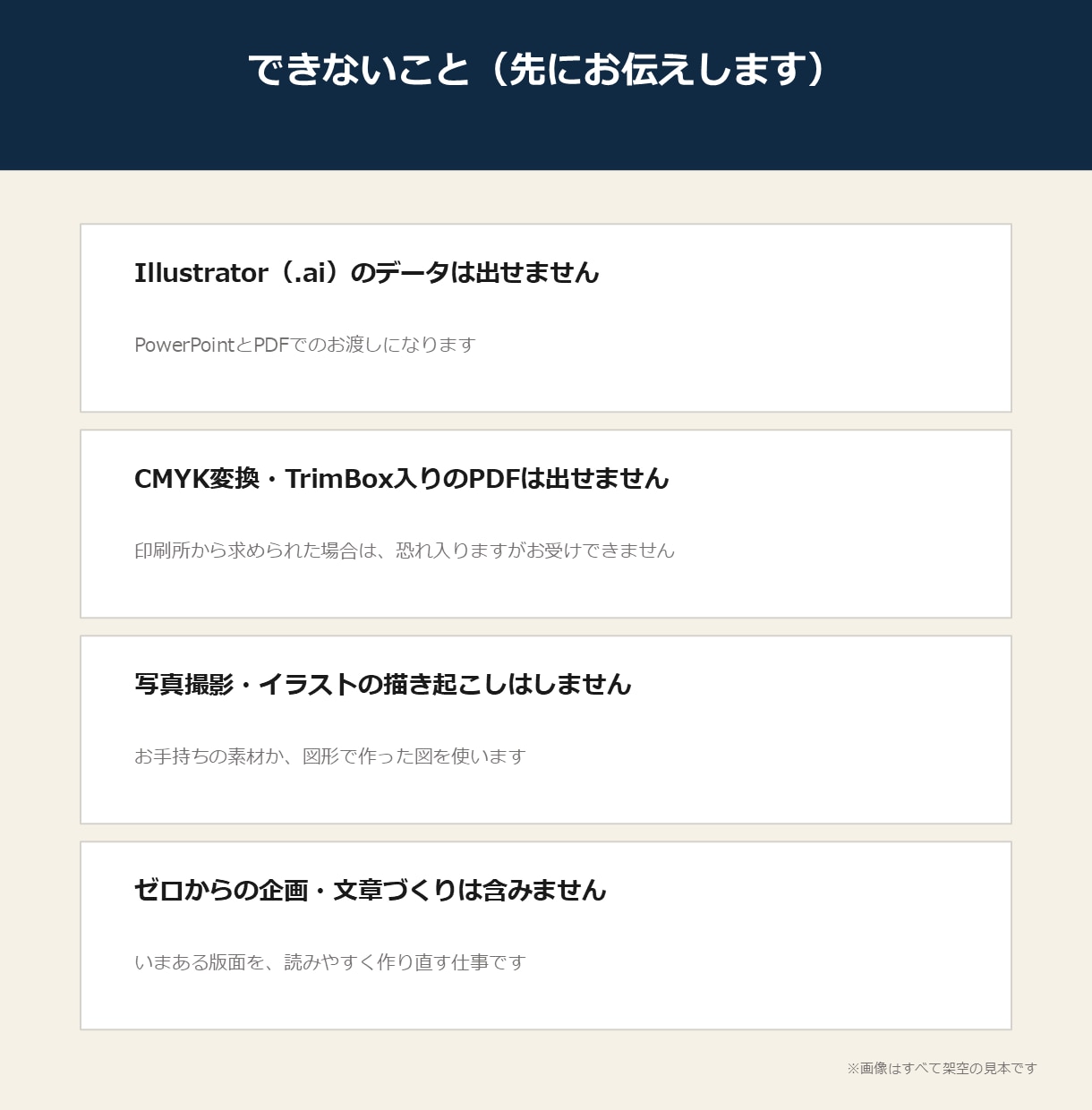 チラシ・パンフレットの版面を印刷用に清書します 文字は文字として置き直し、トンボ・塗り足し3mmも対応 イメージ5