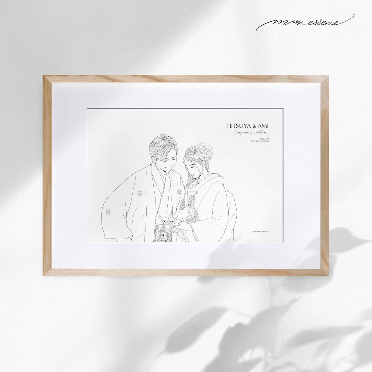前撮り︱結婚写真からオシャレな線画イラストにします ウェルカムボードや結婚式後も楽しめるシンプルな線画イラストを イメージ9