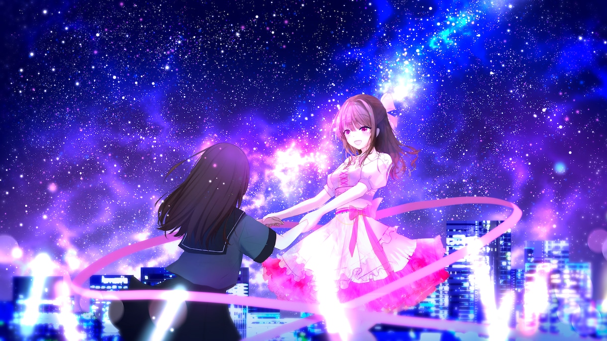 綺麗な星空のイラストを描きます 様々なところで使える星空や空がメインのイラストを描きます。 イメージ8