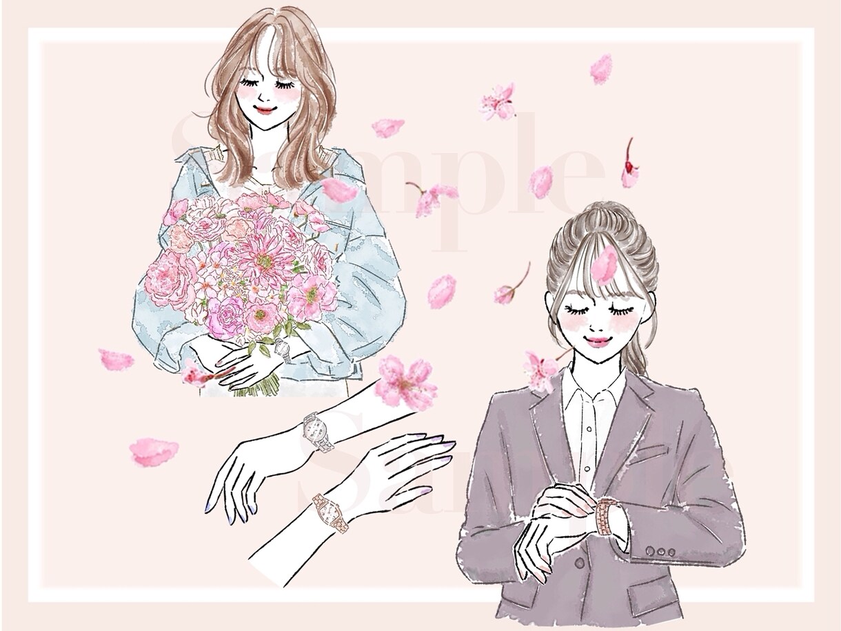 法人様向け おしゃれな水彩イラストお描きします 手描き：水彩、抜け感、パステル、トレンドファッションで個性を イメージ3