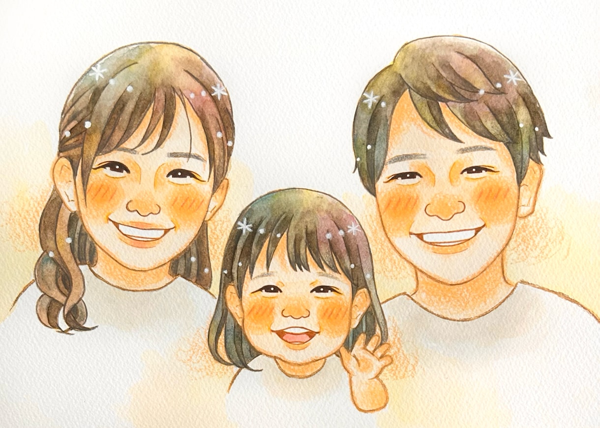 シンプル似顔絵♡ナチュラルで可愛い似顔絵描きます プレゼントにも大人気♡気軽に飾れるやさしいタッチ♡ イメージ1