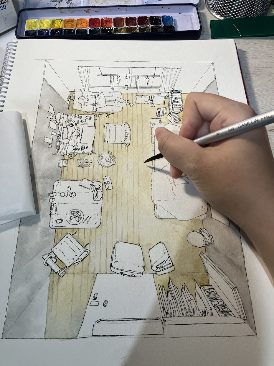 温かい室内の絵を描きます。ます 手描きで、温かみのある室内イラストを描きます。 イメージ3