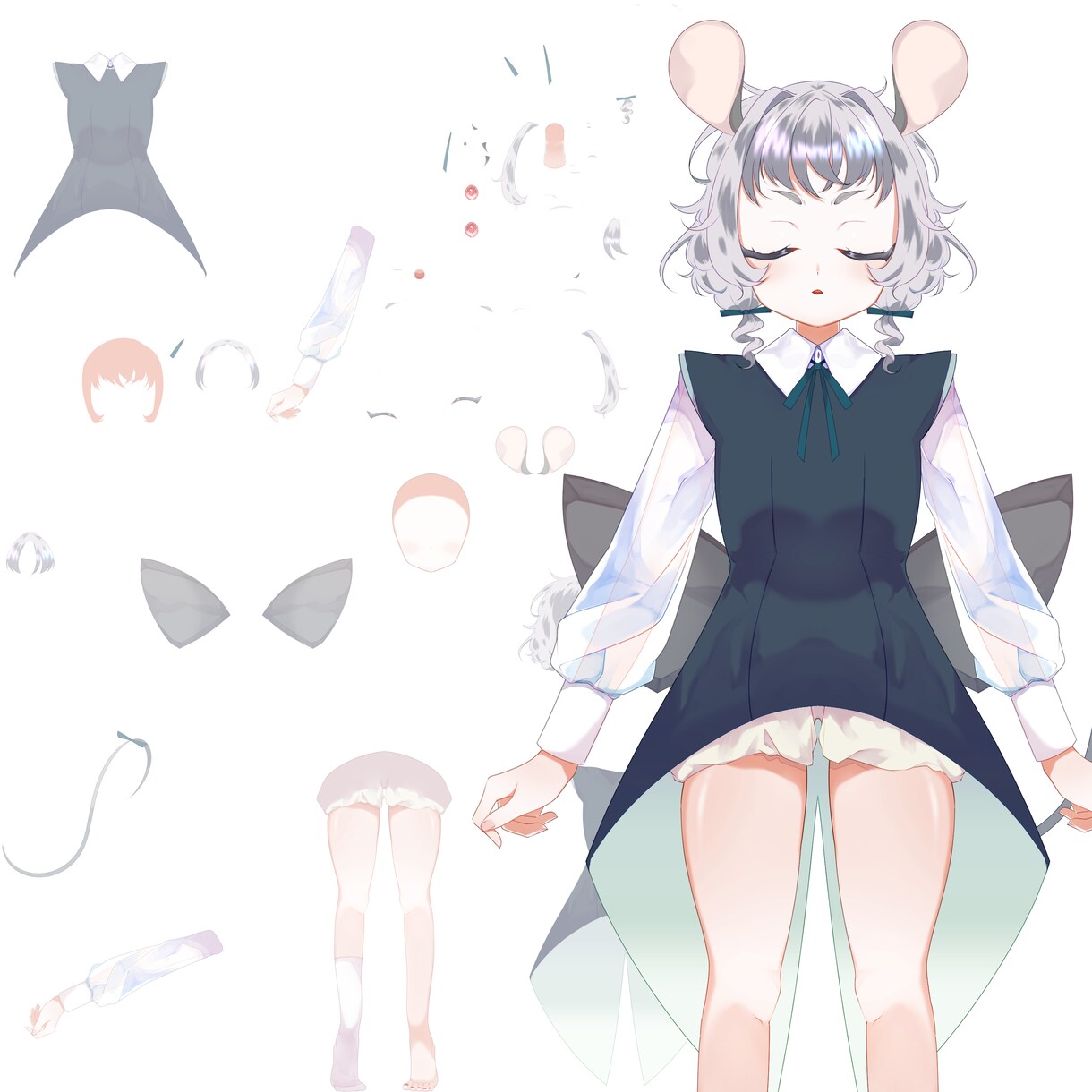 Live2D用立ち絵イラスト作成します 可愛いレイヤー分けされたイラストを用意します！ イメージ6