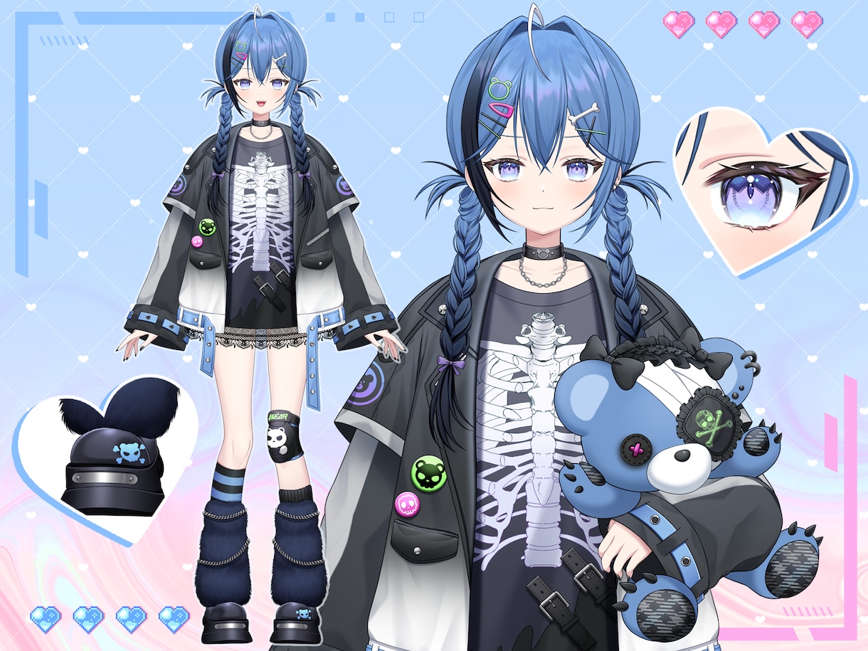 理想のVtuber用パーツ分けイラストを作成します 商用利用込み！修正無制限で承ります！ イメージ1