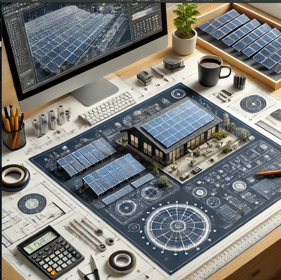 大手企業の元メガソーラー設計者が図面を制作します 保有資格は、電験3種、エネルギー管理士などです。 イメージ1
