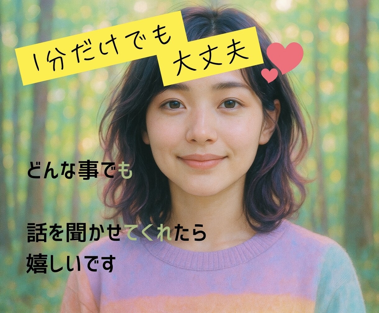 1分からでも。現役心の看護師がなんでもお話聞きます 【雑談・悩みなどなんでも】看護師・心の相談員とお話しませんか イメージ10