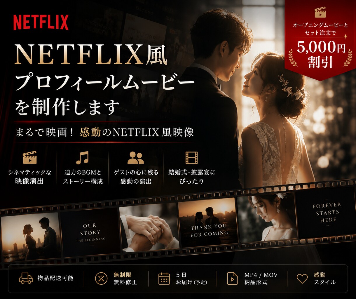 NETFLIX風プロフィールムービーを制作します まるで映画！感動のNETFLIX風映像 イメージ1